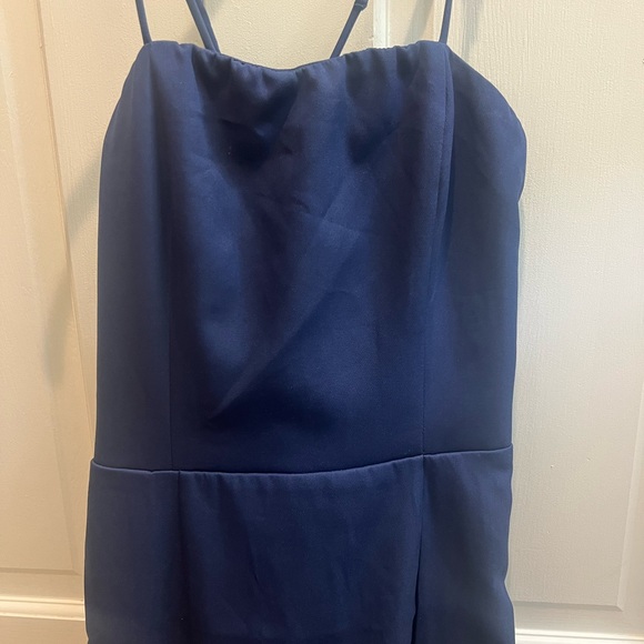 Navy Lace Up Mini Dress - Picture 4 of 4